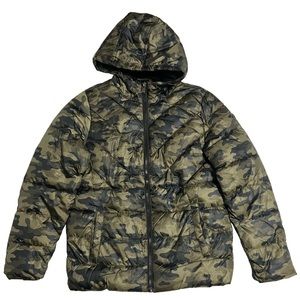 PERRY ELLIS BOY OUTERWEAR - NWT Camouflage Hooded Puffer Jacket Size: L